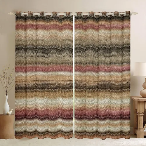 Miniatura 24 de Feelyou Cortinas opacas con estampado de leopardo para dormitorio, sala de estar, safari, cortinas de oscurecimiento de habitación con purpurina