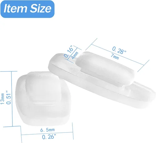 Miniatura 3 de 5 pares de almohadillas de nariz de repuesto deslizantes para la nariz, piezas cuadradas de silicona para la nariz, protectores para lentes, lentes