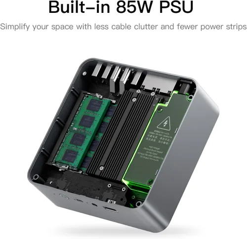 Miniatura 4 de Beelink EQi12 Mini PC, Intel Core i3-1220P (hasta 4.4GHz) 10C/12T, Mini computadora 32GB DDR4 RAM 1TB NVMe SSD, Computadora de escritorio con PSU