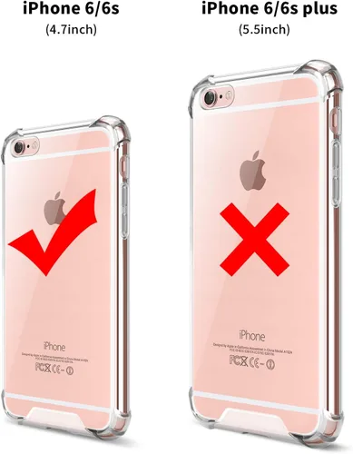 Miniatura 7 de Funda para iPhone 6, funda transparente para iPhone 6s, bonita funda antiarañazos, delgada, funda de TPU reforzada, absorción de golpes, funda