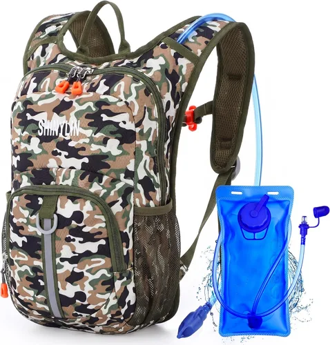 Miniatura 17 de Shinylin Mochila de Hidratación para Niños con Vejiga de Agua de 1.5L Mochila de Senderismo Ligera para Niños o Niñas Niños Ciclismo Escalada Correr