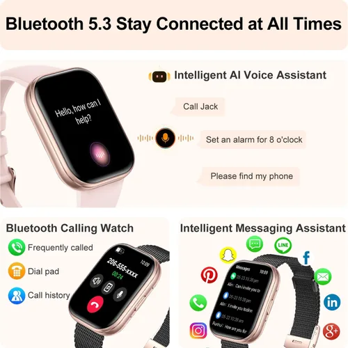 Miniatura 2 de Relojes inteligentes para mujeres y hombres, reloj inteligente con pantalla HD de 1.75 pulgadas, contestar/hacer llamadas para Android iOS