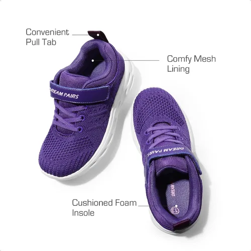 Miniatura 5 de DREAM PAIRS Zapatos deportivos para niños y niñas, zapatos deportivos para niños pequeños y grandes