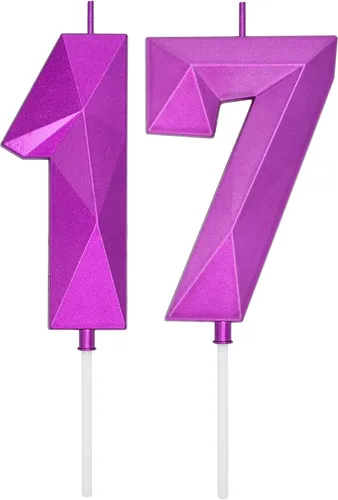 Miniatura 342 de DERVENTA Velas de cumpleaños con números grandes, 3D, color rosa, 3.7 pulgadas, decoración para tartas de fiesta, 1 pieza (número 3 rosa)
