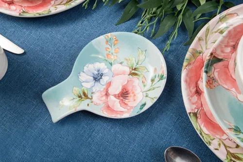 Miniatura 4 de Bico Margret's Garden Soporte de cuchara para estufa, soporte de cuchara de cerámica para encimera de cocina, fácil de limpiar, soporte de cuchara