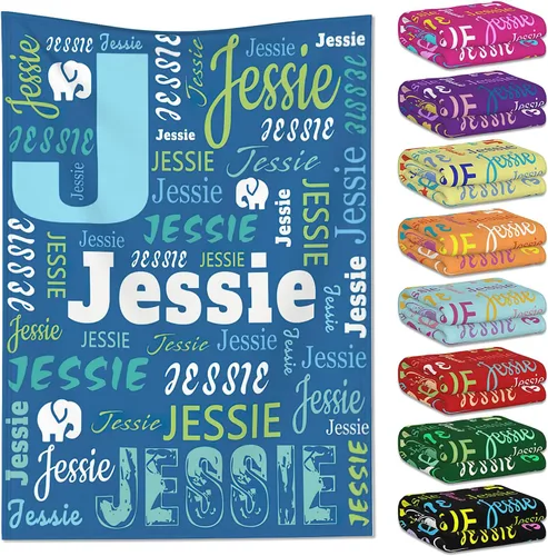 Miniatura 28 de Manta personalizada con nombre para niños y adultos, mantas personalizadas para niñas y niños, manta de franela personalizada con nombre