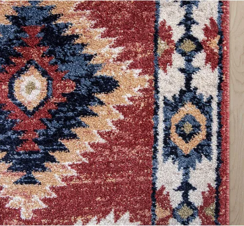 Miniatura 5 de Well Woven Alfombra de pasillo de tamaño personalizado, elige tu longitud, medallón tradicional rojo Lizette, 26 pulgadas de ancho x 3 pies de largo