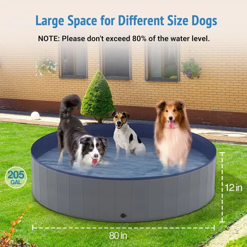 Miniatura 2 de Niubya - Alberca plegable para perros de plástico duro, bañera portátil para mascotas, perros y gatos, piscina para vadeo de mascotas