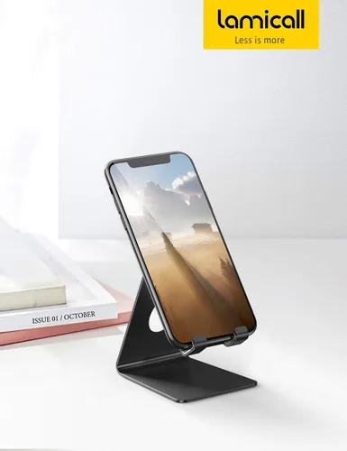 Miniatura 8 de Lamicall Soporte para teléfono celular, base para teléfono: cuna, soporte, soporte para escritorio de oficina - negro