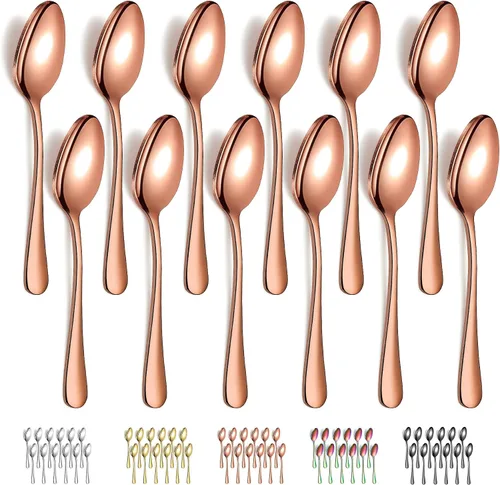 Miniatura 11 de Evanda Cucharas clásicas de acero inoxidable de 12 piezas, 7.28 pulgadas, fáciles de limpiar, aptas para lavavajillas