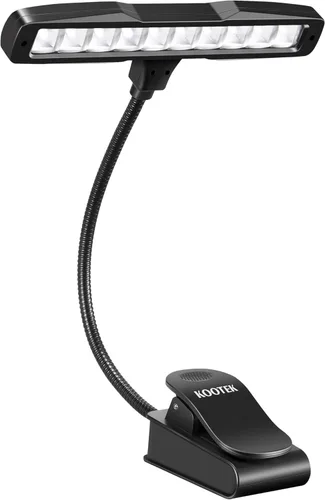 Kootek Luz portátil de clip para atril, lámpara orquesta con 10 luces LED, cuello ajustable, luz de lectura recargable, luces USB para leer