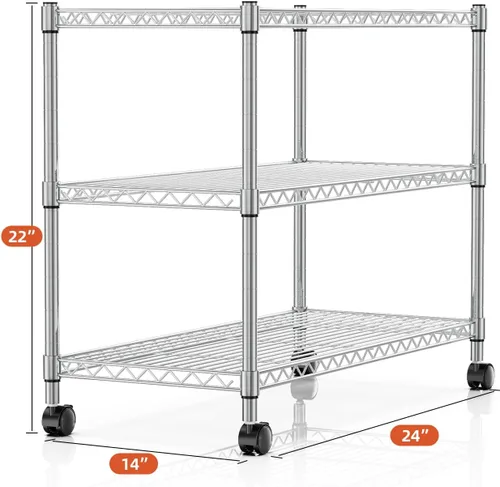 Miniatura 3 de Simple Deluxe Estantes de almacenamiento resistentes de 3 niveles, capacidad de 750 libras, 24.02 pulgadas de profundidad x 13.78 pulgadas de ancho