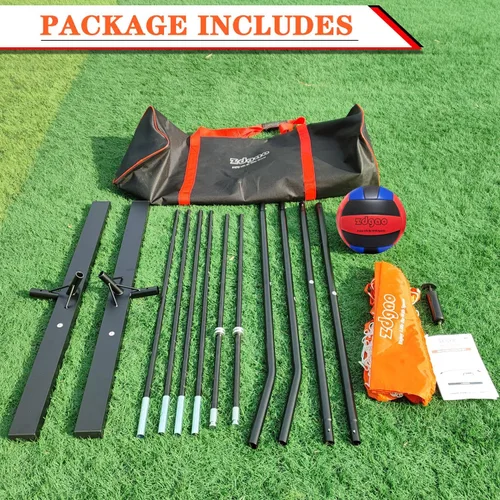 Miniatura 5 de Red de entrenamiento de voleibol portátil de 12 pies/18 pies para golpear o servir taladros, red de práctica independiente para exteriores e