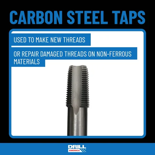 Miniatura 2 de Tubo roscado Drill America de acero de carbono NPT (1/16" - 27, 6" - 8 NPT) DWTPT, 1