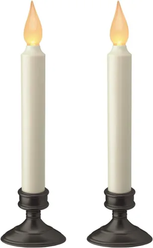 Miniatura 6 de Xodus Innovations FPC1205A-4 - Vela LED para ventana con pilas, sensor de luz del atardecer al amanecer, base de plástico de bronce envejecido