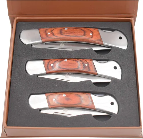 Miniatura 2 de Collection Everyday Carry Lock Back - Cuchillo plegable manual con caja de exhibición, cuchillo suave con mango de vida silvestre con una sola mano