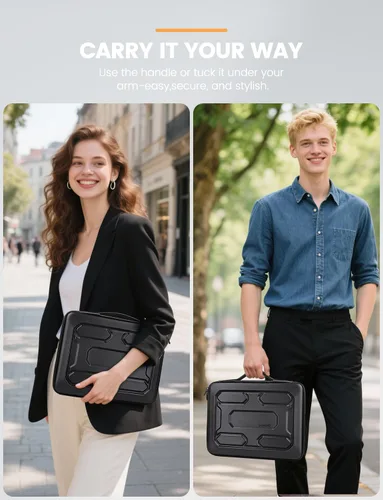 Miniatura 2 de DOMISO Funda para laptop de 13.3 pulgadas con asa, bolsa para computadora a prueba de golpes, funda protectora impermeable EVA para portátiles