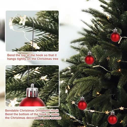 Miniatura 3 de SAVITA 200 ganchos para adornos de Navidad, 2.4 x 0.5 pulgadas, ganchos para adornos de árbol de Navidad en forma de C con caja de almacenamiento