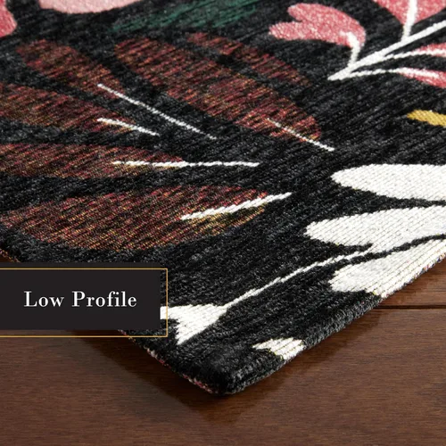 Miniatura 6 de TOWN & COUNTRY LUXE Livie Floral Drip Everwash Alfombra decorativa lavable multiusos para cocina, tapete de bajo perfil, dormitorio y dormitorio