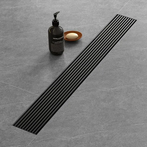 Miniatura 9 de Sharpeye Drenaje lineal de ducha de 32 pulgadas con rejilla de alambre de cuña extraíble, acero inoxidable 304 cepillado rectangular para baño