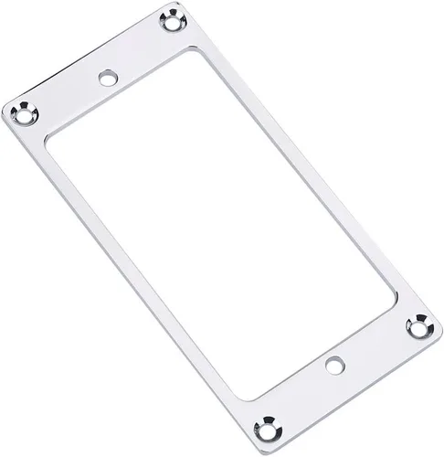 Miniatura 2 de Humbucker Cover - Juego de 2 piezas planas de metal cromado, anillo de montaje para pastilla, marco de guitarra seguro para guitarristas eléctricos