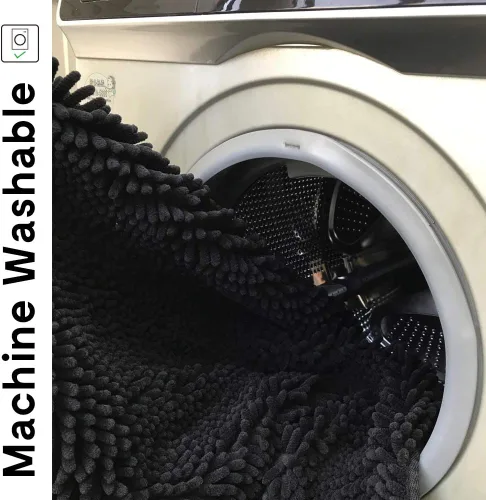 Miniatura 3 de Tapetes de baño de felpilla peludos de 26 x 36 pulgadas, lavables a máquina, ultra suaves, absorbentes de agua