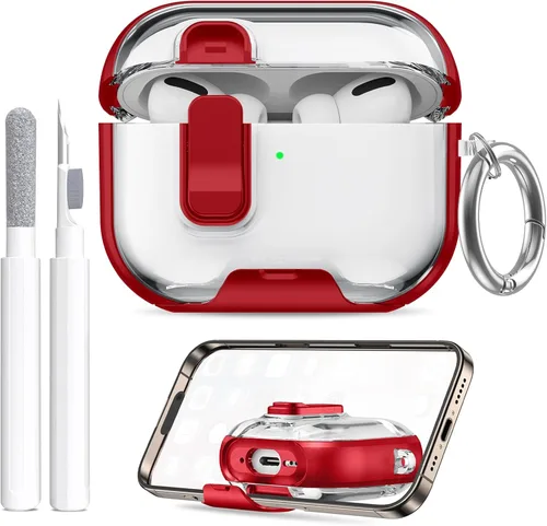 Miniatura 8 de Compatible Airpods 4 Case (2025) with Phone Stand & Cleaner Kit,Print Soft Silicone Lock Clip Apple AirPods 4th Generation Case, Airpod 4 Cover with