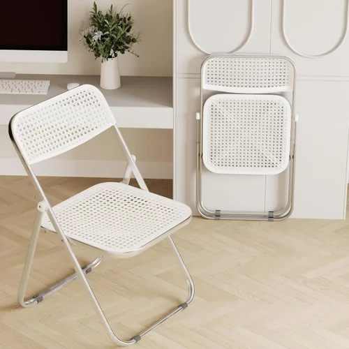 Miniatura 12 de JPBSTO Sillas plegables, marco de acero de capacidad de 300 libras, plegables para fiestas en interiores y exteriores, paquete de 2, color negro
