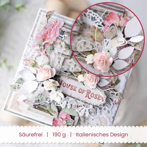 Miniatura 5 de STAMPERIA INTERNATIONAL, KFT Scrapbooks - Bloc de papel de 8 x 8 pulgadas, 10 unidades, rosa de casa, 20.3 x 20.3 (8 x 8 pulgadas), multicolor