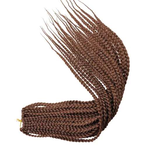 Miniatura 10 de 6 paquetes/lote (14/18/24/30) pulgadas, 0.4 in, 20 hebras por paquete, 3 extensiones de cabello trenzado de ganchillo finas, diámetro 3X