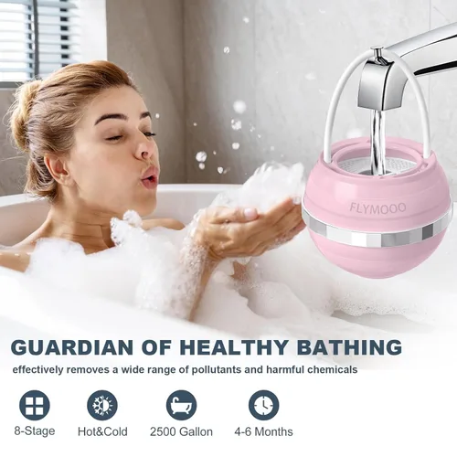 Miniatura 6 de FLYMOOO Filtro de baño para bañera, filtro de agua para grifo de bañera con 8 etapas y 2,500 galones de filtración para reducir los contaminantes