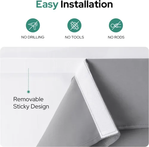 Miniatura 2 de HOMEIDEAS Cortinas opacas para puerta francesa, cortinas de luz lateral para puerta delantera, 2 paneles, persianas laterales para ventanas