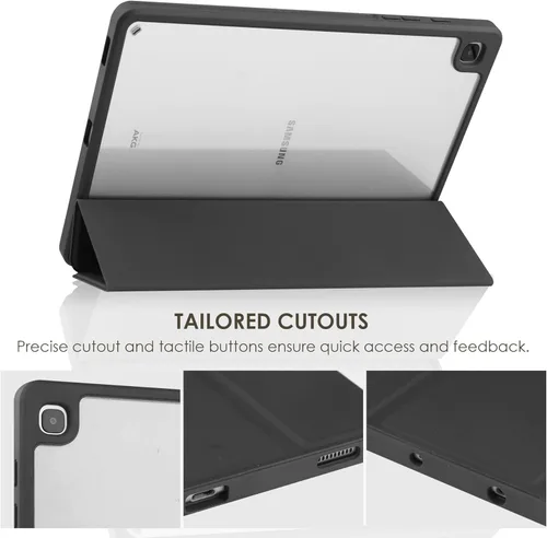 Miniatura 5 de Funda para Galaxy Tab S6 lite 10.4 2022/2020/2024 con soporte para bolígrafo, ultra delgada, ligera, a prueba de golpes, con carcasa trasera Negro