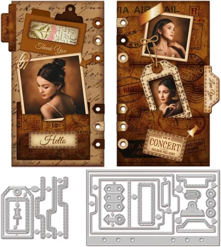 Miniatura 12 de GLOBLELAND Troqueles de corte de página de mariposa para hacer tarjetas, troqueles de corte de borde desgarrado para bricolaje, álbumes de recortes