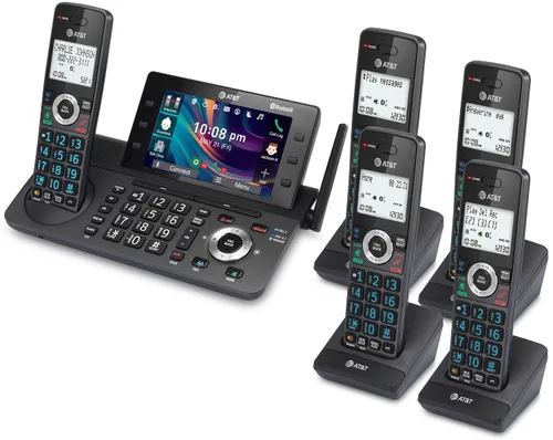Miniatura 11 de AT&T DLP73590 - Teléfono inalámbrico DECT 6.0 de 5 manos para casa y oficina con contestador, pantalla a color de 5", acceso directo de un toque