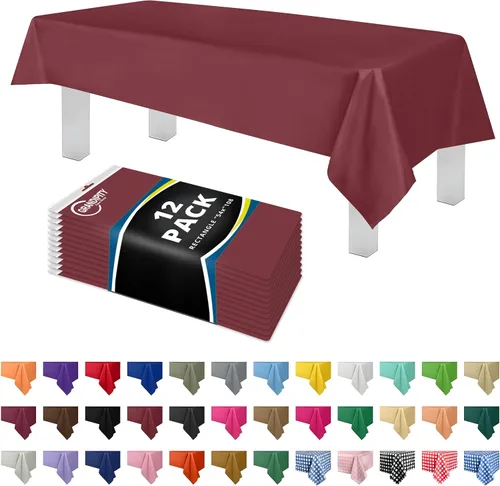 Miniatura 21 de Mantel de plástico de alta calidad - 54 in. x 108 pulgadas. Grandipity - Mantel rectangular (6 y 12 unidades), Agua (Aqua)