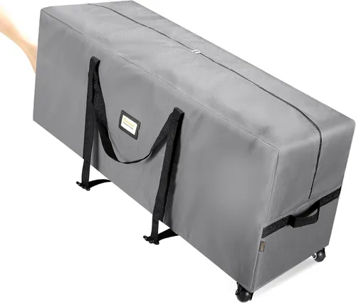 BALEINE - Bolsa rodante para guardar el árbol de Navidad de 7.5 pies, 2 ruedas giratorias para facilitar el movimiento, bolsa extra grande para Gris