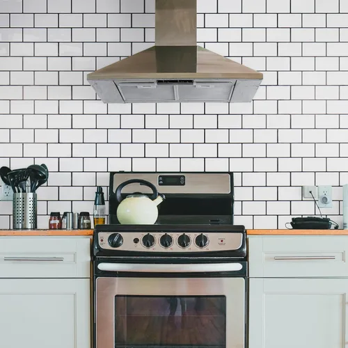 Miniatura 6 de STICKGOO - Azulejos de metro blancos para despegar y pegar, azulejos adhesivos para cocina (paquete de 1, diseño más grueso)