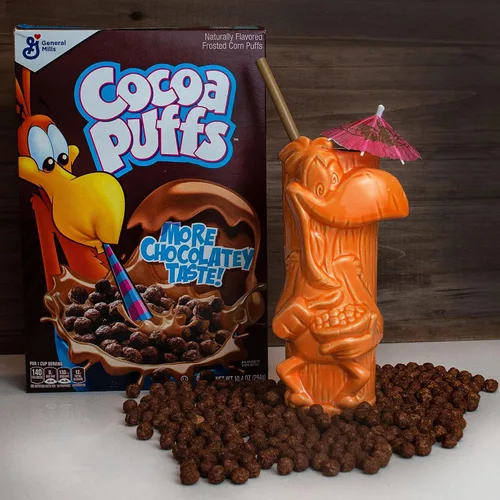 Miniatura 3 de Geeki Tikis General Mills Taza de cerámica, Cocoa Puffs Sonny the Cuckoo Taza Tiki oficial de la mascota de cereales coleccionable, vasos