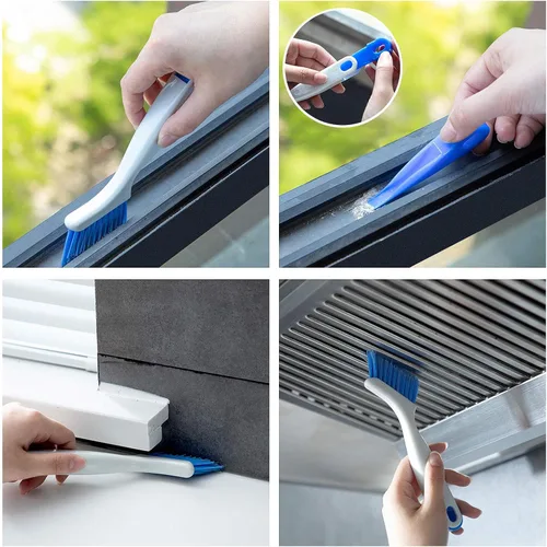 Miniatura 5 de Cepillo de limpieza pequeño para limpiar el fregadero, baño, cocina, borde de la esquina, lechada de esquina para uso doméstico con mango