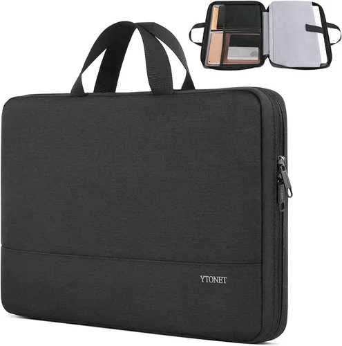 Miniatura 14 de Ytonet Funda profesional para transportar laptop de 15.6 pulgadas, resistente al agua, compatible con la TSA, con asas, compatible con laptops Rosa