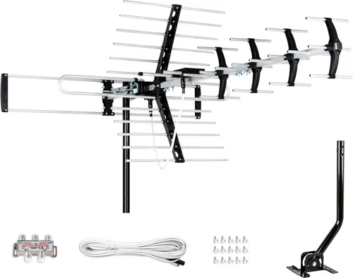 Miniatura 6 de Five Star - Antena de TV para exteriores HDTV de hasta 320 kilómetros de largo alcance, antena de TV para instalar en ático o techo, antena OTA
