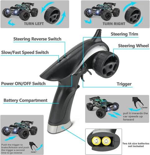 Miniatura 6 de HAIBOXING - Autos de control remoto Hailstorm, 36+ km/h de velocidad alta, 4WD, escala 1:18, resistente al agua, truggy de control remoto