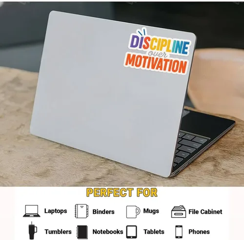 Miniatura 2 de 3 calcomanías de vinilo inspiradoras para laptop, botella de agua, cuaderno, etiqueta de cita motivacional para productividad y concentración