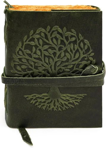 Miniatura 14 de Diario de cuero para mujeres y hombres, 200 páginas, 5 x 7 pulgadas, regalos para mujeres, diario de viaje, cuaderno de mujer, marcador de 7 chakras
