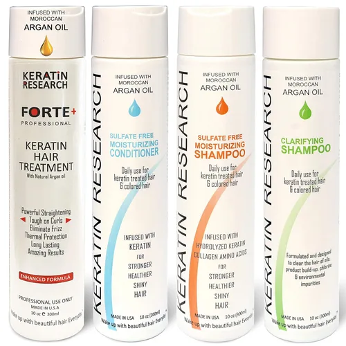 Miniatura 9 de KERATIN FORTE Tratamiento capilar de queratina brasileña extra fuerte profesional 10.1 fl oz botella probada resultados increíbles 300ML