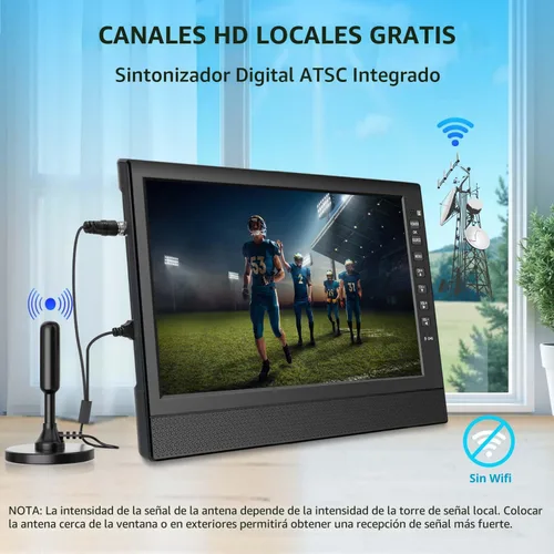 Miniatura 2 de Feihe TV pequeña de 12 pulgadas, TV portátil con pantalla HD, antena, HDMI, AV, puertos USB, sintonizador digital integrado y diseño compacto