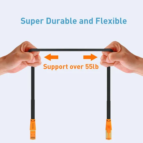 Miniatura 4 de Cable Ethernet Smolink Cat 8 de 50 pies, cable Ethernet plano más rápido que Cat7/Cat6/Cat 6e/Cat5, cable de alta velocidad de hasta 40 Gbps, 2000