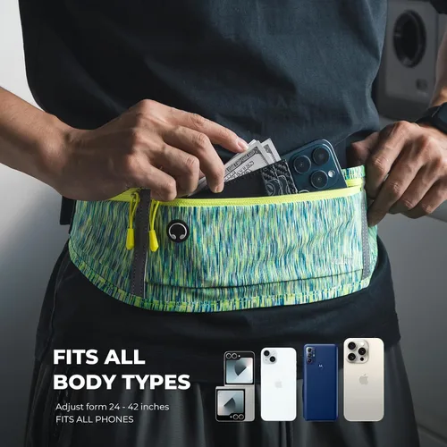 Miniatura 2 de VULKIT Cinturón delgado para correr para mujeres y hombres, soporte para teléfono celular para correr, riñonera de entrenamiento, bolsa de correr