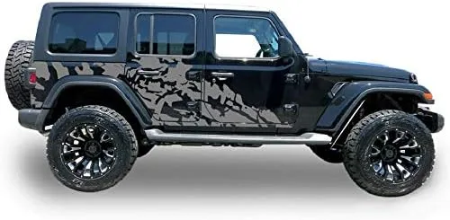 Miniatura 3 de Adhesivo Vinilo Grande para Puerta Lateral Compatible con Jeep Wrangler JL JK 2007-2019 - Presente (952)